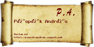 Püspök András névjegykártya